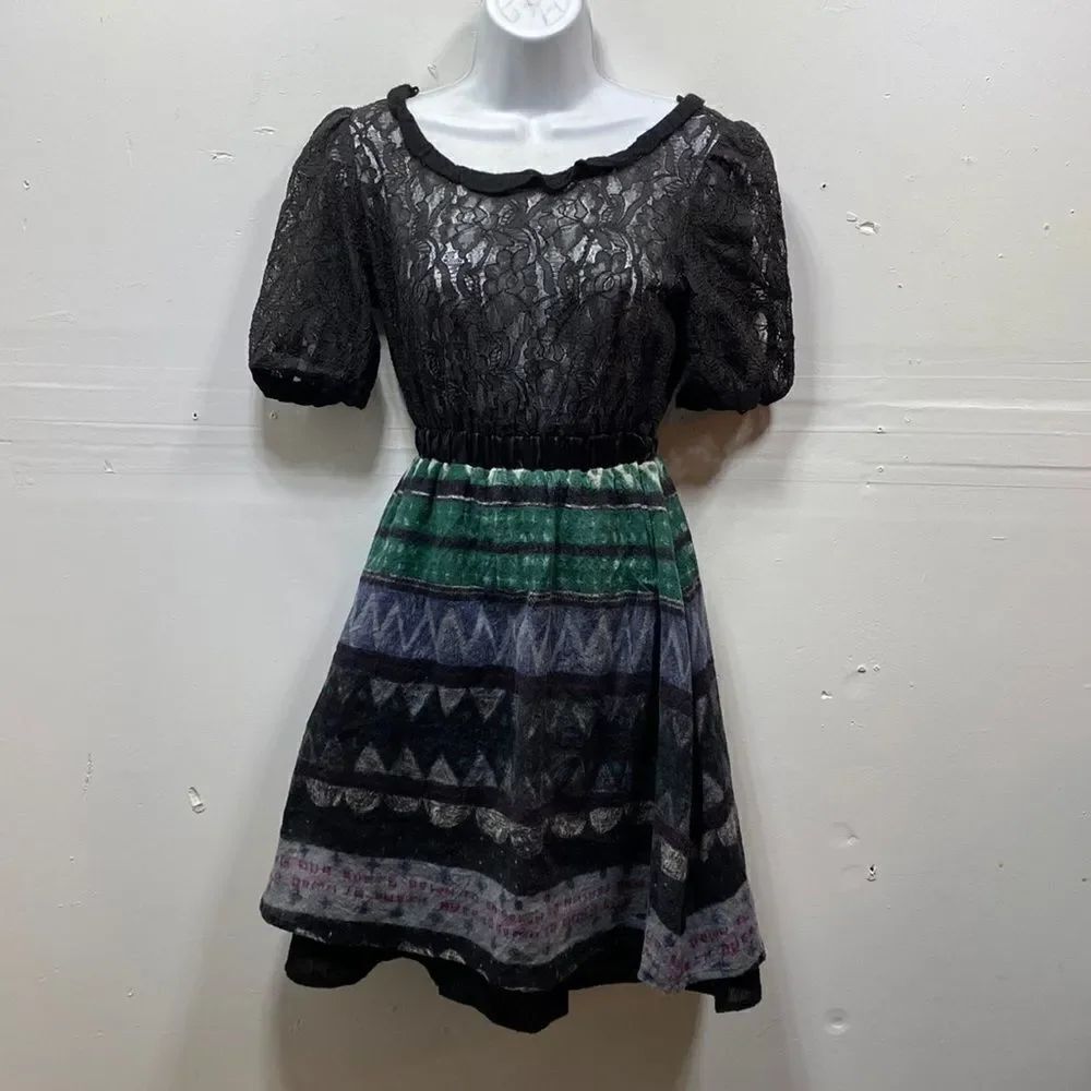 Killah by Miss Sixty Y2K Lace and Wool Dress Small